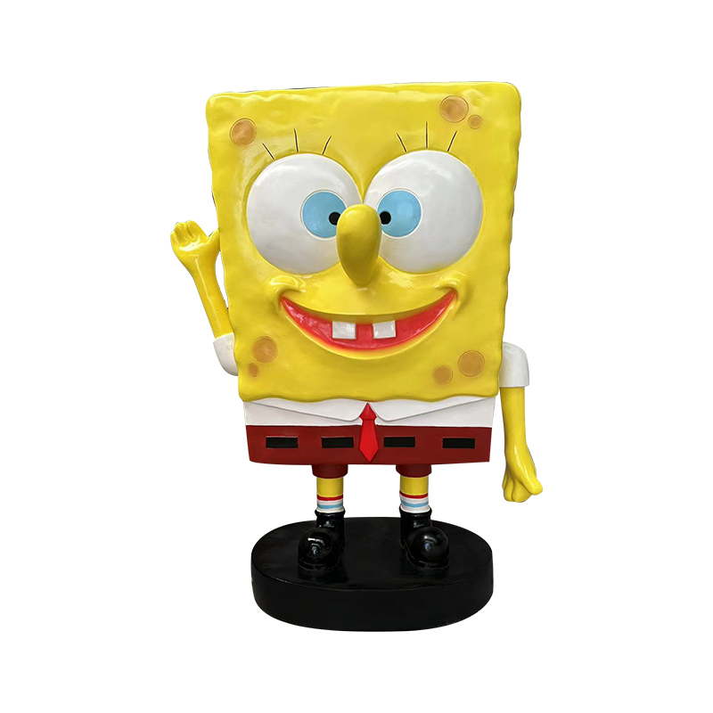 Scultura di spongebob in fibra di vetro cartone animato per decorazione all'aperto/spazi pubblici Scultura di spongebob in fibra di vetro cartone animato per decorazione all'aperto/spazi pubblici